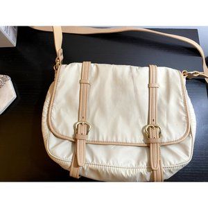 Cole Haan Beige Alexis Crossbody Tantivy Nylon Messenger Bag